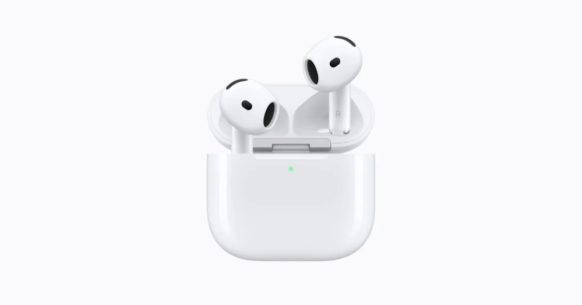 Apple AirPods 5 med trådlöst laddningsetui, pressbild från Apple