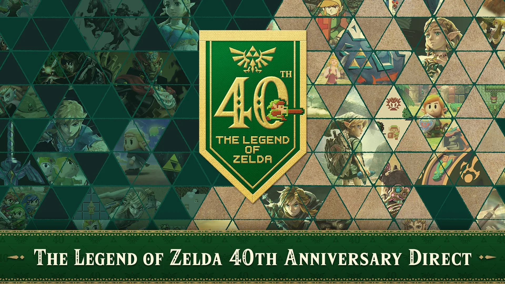 Nintendo Switch 2 The Legend of Zelda 40th Anniversary Edition med gröna Joy-Con 2 och Triforce-symbol på dockningsstationen